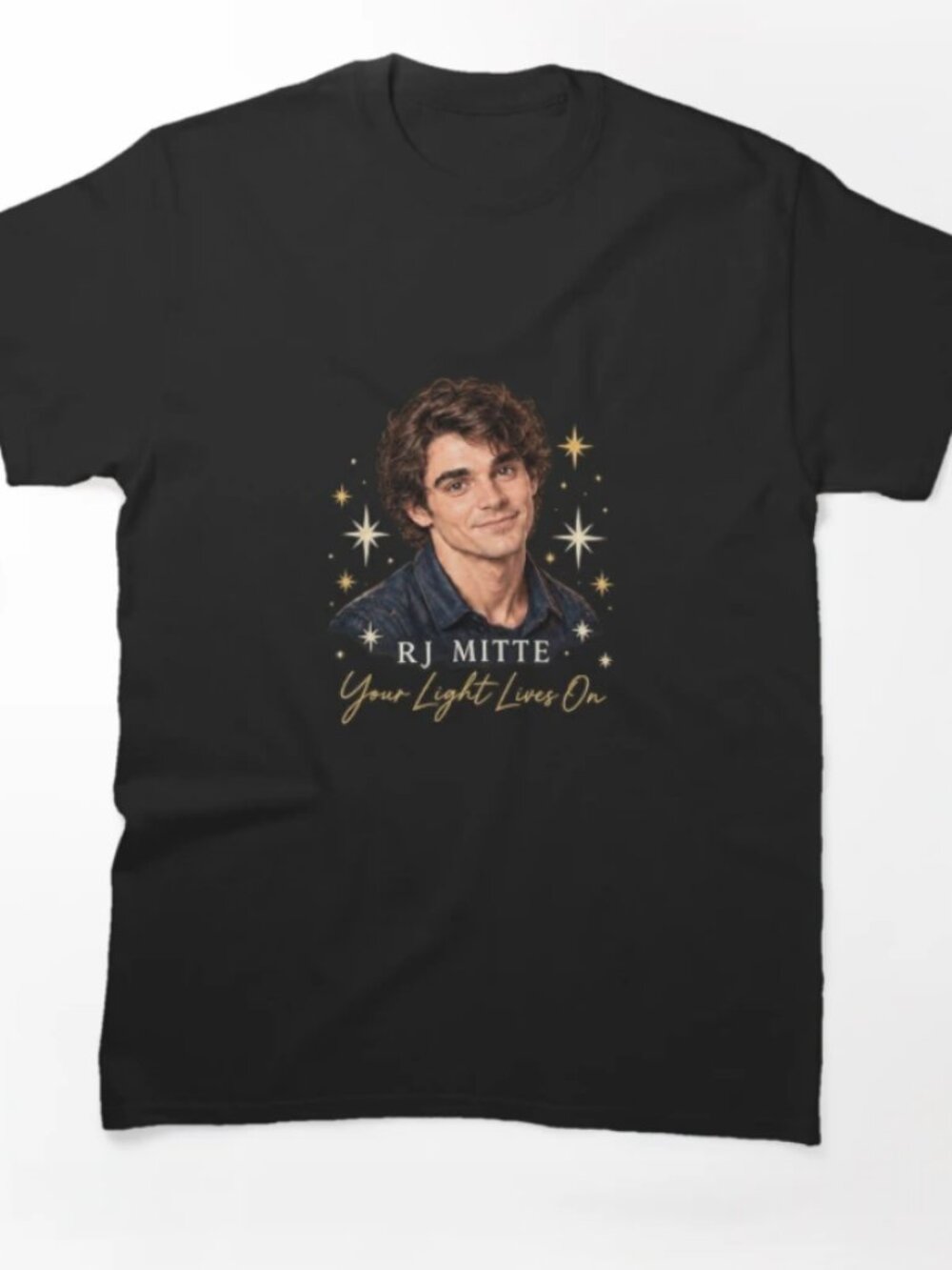 Rj Mitte Your Light Lives On Star Portrait Memorial Tribute Classic T-Shirt